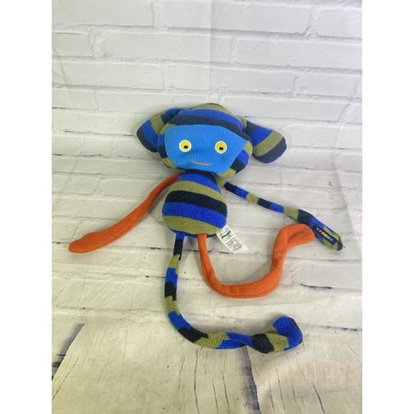 BEE ODD Plush Stuffed Toy Doll Alien Striped Stripes Blue Green Orange Floppy - Picture 1 of 7